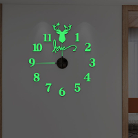 免打孔夜光掛鐘臥室靜音鐘表客廳diy掛表家用3d時鐘創意立體壁鐘