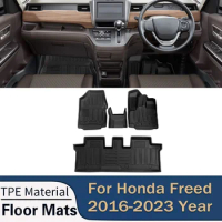 For Honda FREED GB3 2016-2023 RHD Auto Car Floor Mats All-Weather Foot Mats Odorless Pad Waterproof Tray Interior Accessories