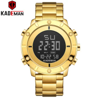 KADEMAN New Arrival Digital Sport Watch Men Luxury Full Steel 3ATM Brand Watch TOP Quality Military Wristwatch Relogio Masculino