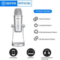BOYA BY-PM700SP Condenser USB Microphone with Flexible Polar Pattern for Windows and Mac Computer Recording Interview Conference