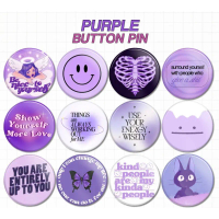 PIN - PURPLE BUTTON PIN AESTHETIC CUTE VIOLET BUTTON PIN BADGE COCOK UNTUK AKSESORIS TAS AESTHETIC K