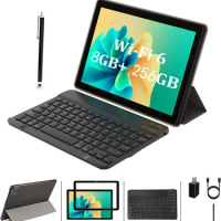 2023 Newest Phone Tablet 10 inch 8GB RAM + 256GB ROM Tablet with Keyboard wifi 6 Android 12 Tablets PC 512GB Expand IPS Screen D