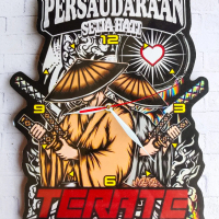 JAM DINDING PSHT SH TERATE PUSAT MADIUN PIGORA PAJANGAN POSTER UKIR KAYU DEKORASI KAMAR UNIK
