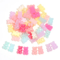50Pcs/Lot Acrylic Jelly colored little bear Shape Beads Loose Beads For Jewelry Making DIY Bracelet Phone Chain Accessories