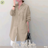 Tunik Jumbo Wanita Ella Blouse by Athaya Katun Poplin Kancing Aktif - Atasan Nyaman