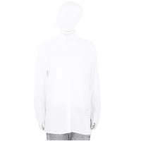 Karl Lagerfeld 卡爾 老佛爺 字母標籤隱藏釦白色長版棉質府綢襯衫