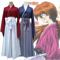 Japan Movie Doujin Rurouni Kenshin Executioner Himura Kenshin Kimono Kendo Suit Cosplay Costume
