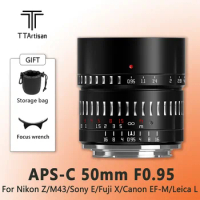 TTArtisan 50mm F0.95 Large Aperture Prime Lens for Sony E Mount Fujifilm X Canon M Leica L Nikon Z Panasonic Olympus M43 Camera