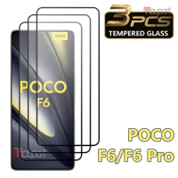 3PCS Tempered Glass For Xiaomi Poco F6 Pro Screen Protector Film Poco F6 Glass