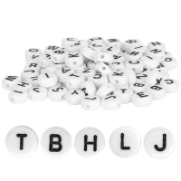 Wholesale 8mm Black Capital Letters Ceramic Beads For Jewelry Making  Bracelet Handmade Porcelain Ceramic Letter Beads