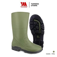 Yumeida YM-6 - Sepatu Boot Pria Wanita Karet Anti Slip Air 38 Hijau