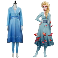 冰雪2服裝 艾莎公主裙愛莎cosplay長款連衣裙套裝 假發