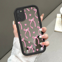 Cocok Untuk Samsung Galaxy A03S A02S Case Bowknot Pink dan heart Casing HP Silikon Pelindung Aesthet