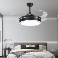 42-Inch 48-Inch Fan Lamp Invisible Graphic Frequency Conversion Mute Nordic Modern Living Room Dining Room Ceiling Fan Lights