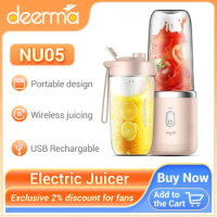 Deerma NU05 Portable Electric Juicer 400ML Wireless Automatic Multipurpose Mini USB Rechargable Juice Cup Blender Cut Mixer
