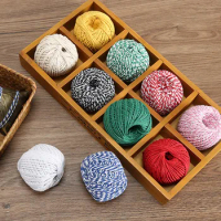 60-70 Meters 1.5mm Cotton Cords Twine Colorful Macrame String DIY Home Textile Gift Wrapping Decoration Baking Cord