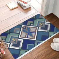 Fan Peacock Non-slip Doormat Kitchen MatArt deco Hallway Carpet Entrance Door Rug Home Decorative