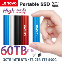 NEW Lenovo 2TB External Hard Drive 128TB Portable External SSD Hard Disks High-Speed Drive External Solid State Hard Drive