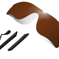 Glintbay 100% Precise-Fit Brown Replacement Lenses and Black Rubber kit for Oakley RadarLock Path Sunglasses