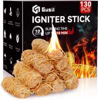 80 pcs Fire Starter - Natural Large-Size Fire Starters for Fireplace Pellet Stove & Wood Campfires C