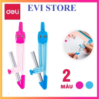 Compa chì gỗ Deli 8621 / Compa Deli E8621 dùng bút chì gỗ có nút chốt nắp chốt an toàn