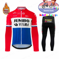 JUMBO VISMA-Thermal Fleece Cycling Clothing for Children, Girl's Long Sleeve Jersey, Bike Clothes, Kids, Winter