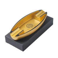 Resin Cigar Ashtray Portable Smoking Accessories Cigarette Cigar Ashtray 2 Slot Large Diameter Ashtray Creative Boat Shape