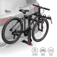 Bicycle Rack Locking 2-Inch Hitch Receiver For SUV Truck Bike Frame Foldable 4-Bike Carrier Easy Assembly Truck Car Accessories