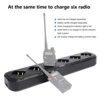 Walkie Talkie Battery Six Seats Charger UV5R Multiple models Two Way Radio Charger For baofeng BF-F8HP UV5R UV5RE UV5RTP UV5RX3