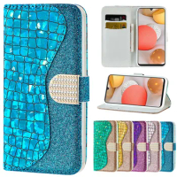 Laser Powder Flip Case For Samsung Galaxy S6 S7 S8 S9 S10 E S20 FE S21 Note 10 20 Plus Ultra 5G Card Slot Wallet Leather Cover