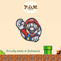 IRON PATCH BORDIR - Mario - Emblem Badge - 5.2 x 5 cm - Super Mario Bros Series | Iron Patch Bordir 