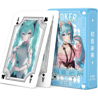 Boxed 54pcs/set 2023 NEW Anime Hatsune Miku figure kawaii LOMO card photo pattern Poker playing cards toys gifts