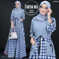 Baju Gamis Wanita Terbaru - Zahira Dress - Baju Maxi Dress Hijab Syari - Biru
