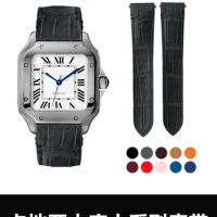 Watchband For Cartier Sandoz Serieswssa0009 Leather Watch Band American Crocodile Skin Special Strap