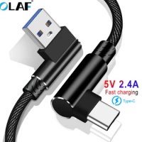 OLAF 3M USB Type C 90 Fast Charging usb c cable Type-c Data Cord Android Charger usb-c USB Cable For Samsung S8 S9 S10 Note 8