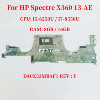 DA0X33MBAF1 Mainboard For HP Spectre X360 13-ae Laptop Motherboard CPU: I5-8250U / I7-8550U RAM: 8G /16G 941882-001 100% Test OK