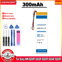 LOSONCOER 300mAh Battery For Sony Walkmen NW-S200F S202F S203F S204F S205F MP3 Batteries