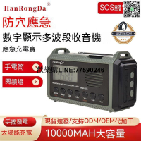 【歡樂購】【現貨免運】收音機 避難收音機 FM收音機 應急收音機 防災收音便攜式防災應急全波段 手搖充電太陽能照明長續航收