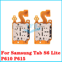 Sim Card Reader Holder Pins Tray Slot Part For Samsung Galaxy Tab S6 Lite P610 P615 Memory SD Card Reader Flex Cable