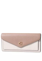 COACH Wyn Soft Wallet In Colorblock - Beige/White