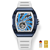BONEST GATTI Men Automatic Watch Luxury Watches Fashion Tonneau Mechanical Wristwatch Waterproof Sapphire Luminous Punk Rubber