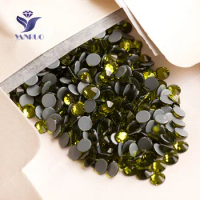 YANRUO 2058HF SS16-SS30 Olivine Hotfix Cristall Stones And Crystal Strass Rhinestones For Rhinestones On Clothes