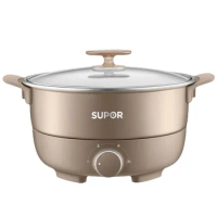 Split Electric Hot Pot Household 4L Capacity Electric Cooking Pot Chinese Hot Pot With Lid Knob Control Kitchen Appliance