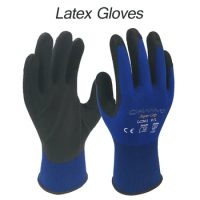 30 Pairs PU Nitrile Safety Coated Gloves Palm Coated Gloves Mechanic Working Gloves