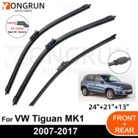 3PCS Car Wiper for VW Tiguan MK1 2007-2017 Front Rear Windshield Windscreen Wiper Blade Rubber Accessories 24" 21" 13"