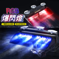 【DE生活】12V－18模式 RGB爆閃燈(爆閃燈 警示燈 LED車燈 工作燈 跑馬燈)