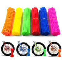Universal 72Pcs Motorcycle Wheel Spoked Protector Wraps Rims Skin Trim Covers Pipe For Motocross Bicycle Bike Cool Accessories