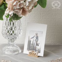 日本皇室品牌HARMONIER高級居家生活-鏤空雕花金屬氣質優雅手機座手機架名片架婚禮小物-兩色絕版品