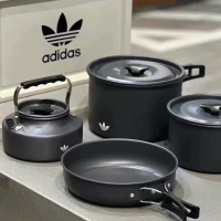 Adidas 露營鍋具組  戶外休閒 野炊 野營 便攜 多功能 廚具組 四合一