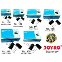 Binder Clips 260,200,155,111,107,105 Binder Clips Stationery ( 1 pack isi 12 pcs )